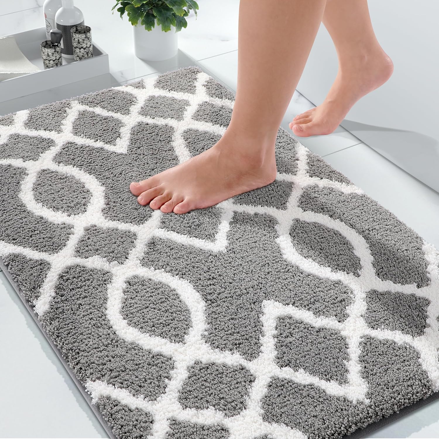 Amazon.com: Yimobra Luxury Bathroom Rugs, Soft Thick Plush Fluffy Bath ...