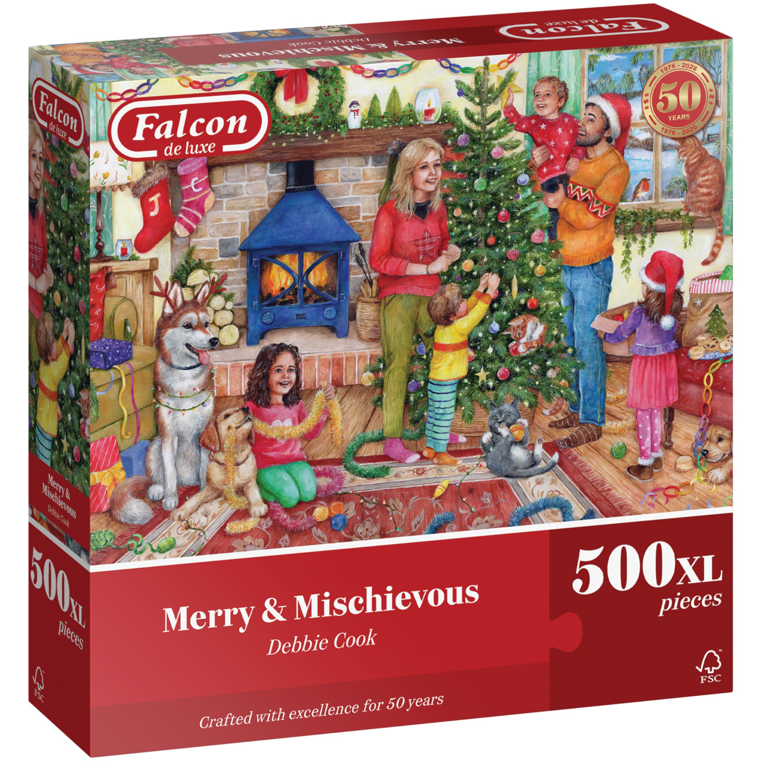 Falcon Merry & Mischievous – Beautifully Illustrated Vintage Puzzle with Premium FSC Certified Materials – Nostalgic 500 Piece Jigsaw Puzzles for Adults, Perfect Birthday 68 x 49cm