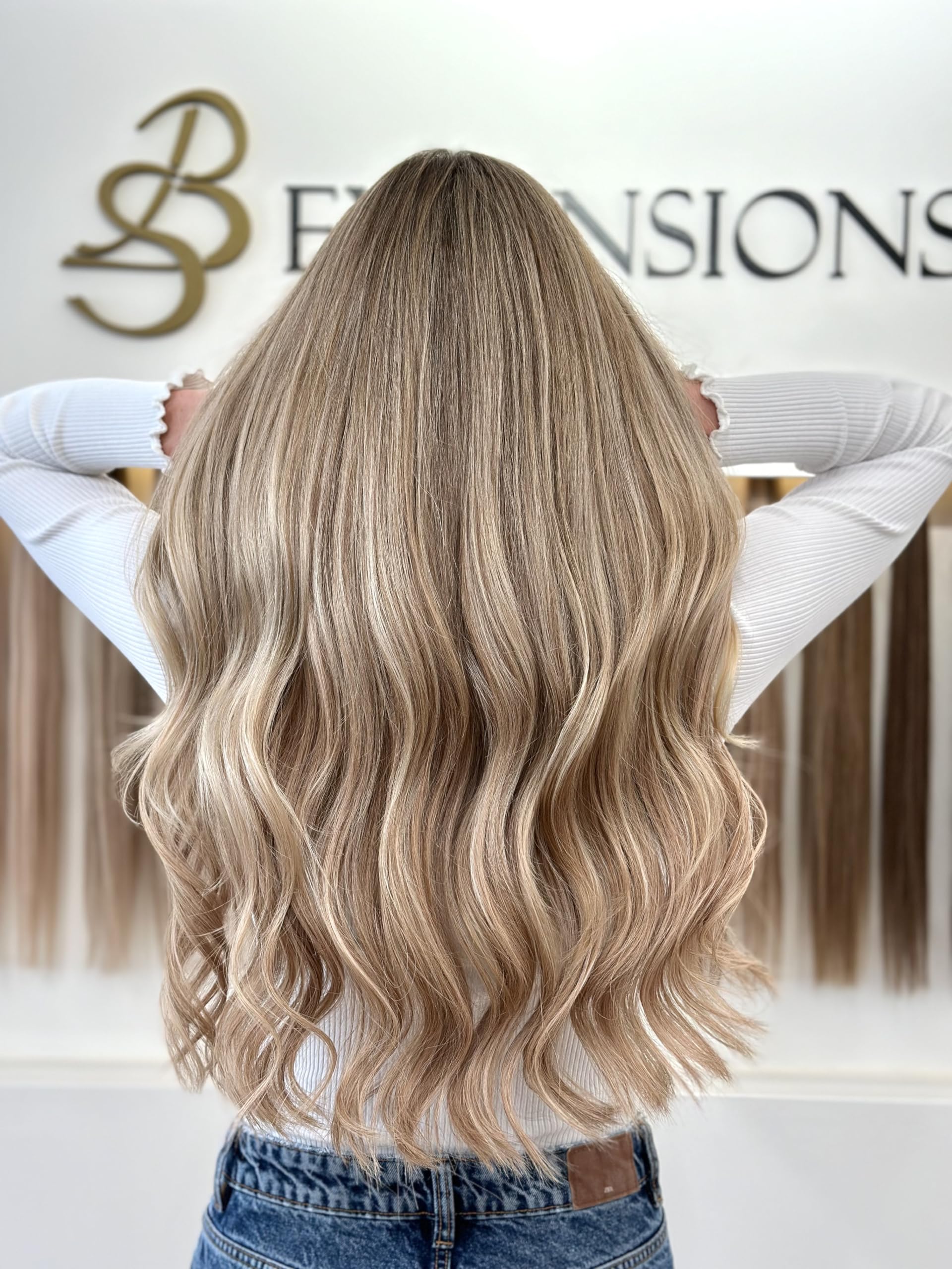 Secret Shine Arganöl Extensions Pflege Set – Shampoo & Conditioner mit Collagen & Vitamin B3 für glänzendes, kräftiges Haar & gepflegte Echthaar-Extensions,Parabenfrei 2×500 ml