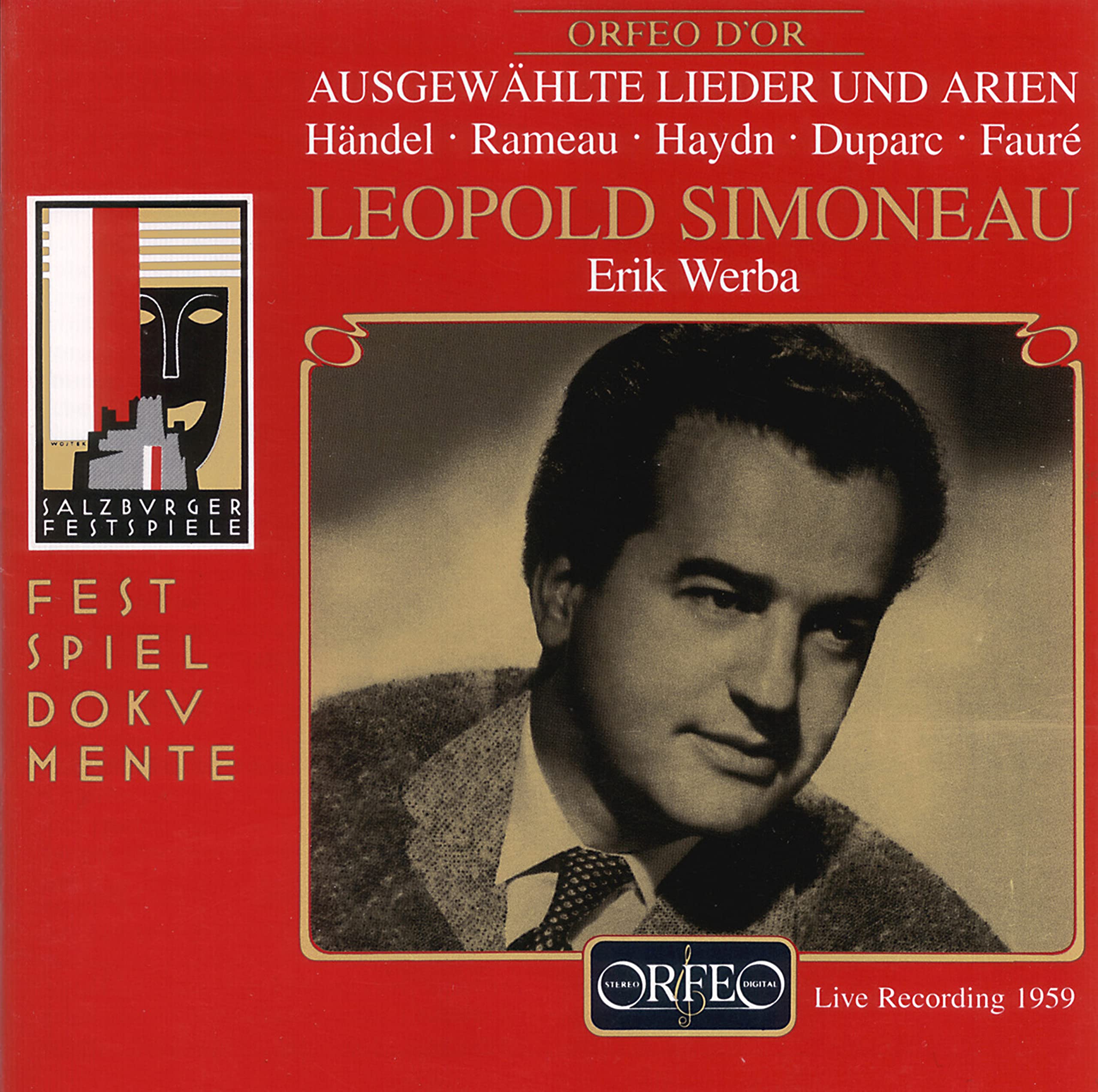 Selected Songs and Arias [Audio CD] Leopold Simoneau, Erik Werba and Gabriel Faure