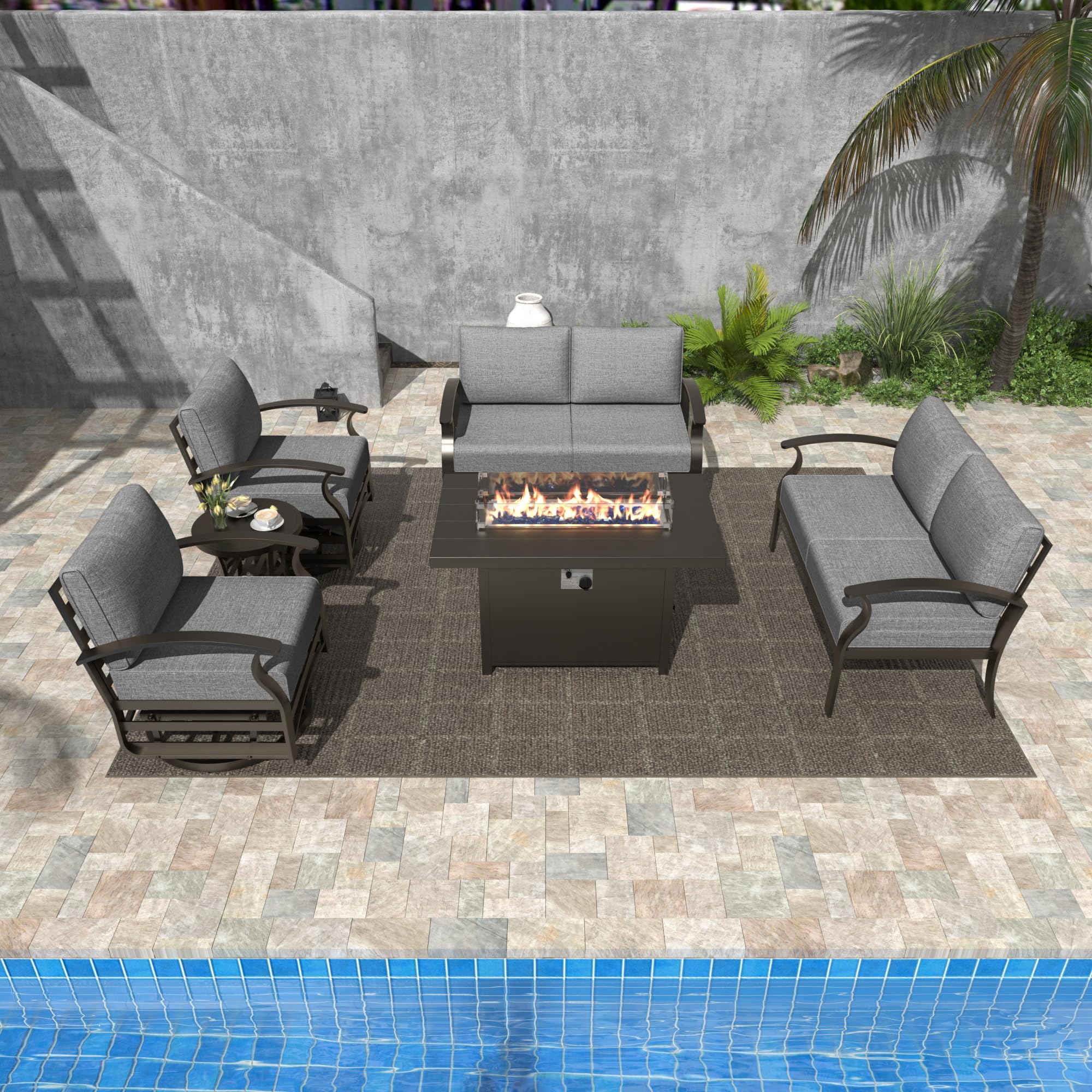 Patio Rockers Set Of Clearance Gotland Aluminum Patio Furniture