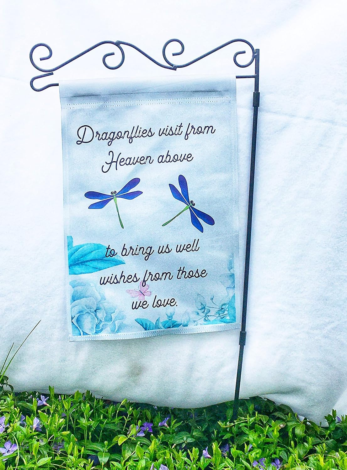 Memorial Garden Flag for Mom - Dad - Dragonfly Gifts - Decorative Outdoor Decor - Sympathy - Loss of