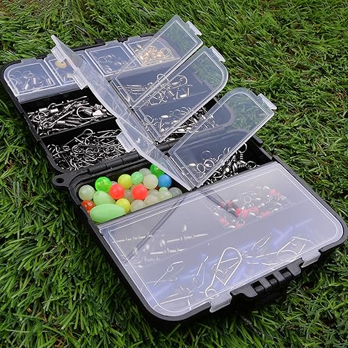 Miniatura 13 de SILANON Fishing Swivels Tackle Kit, 174pcs Include Barrel Swivels,Sinker Slides,3 Way Swivels,Duo Lock Snaps,Barrel Snap Swivels Fishing Tackle Box