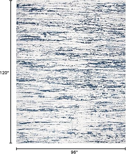Miniatura 70 de SAFAVIEH Amelia Collection - Alfombra de área de 9 x 12 pies, gris y azul marino, diseño abstracto moderno, no desprende pelusa y de fácil cuidado
