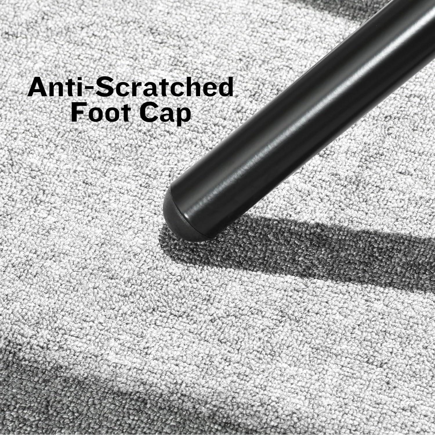 Close-up of the anti-scratched foot cap on a table leg