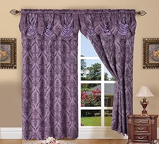 Elegance Linen Beautiful Design Jacquard Look Curtain Panels 55