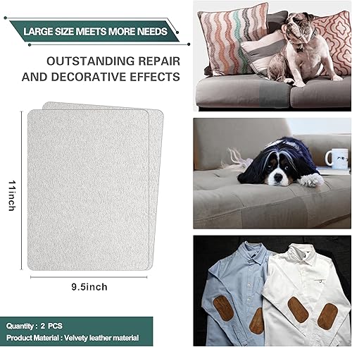 Vista 55 de Azobur Parche de reparación de sofá, parche de microfibra de gran tamaño, tela autoadhesiva, combinación súper rentable (marrón)