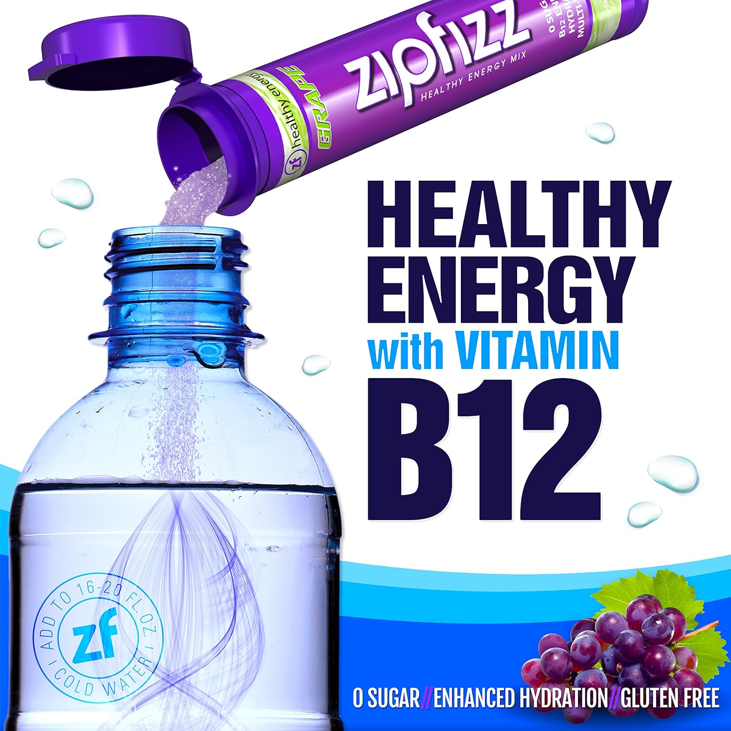 Zipfizz Healthy Energy Drink Mix, Hydration with B12 and Multi Vitamins, Variety Pack, 30 Count
