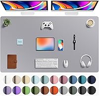 Vista 247 de Aothia Protector de escritorio de cuero, alfombrilla para ratón, alfombrilla de escritorio de oficina, secante de escritorio de cuero PU