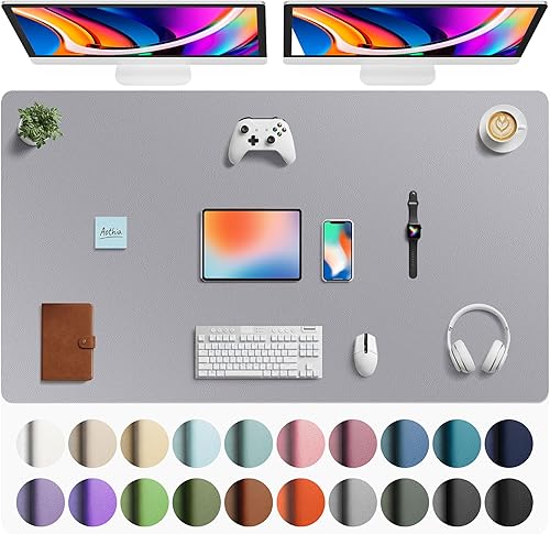 Miniatura 247 de Aothia Protector de escritorio de cuero, alfombrilla para ratón, alfombrilla de escritorio de oficina, secante de escritorio de cuero PU
