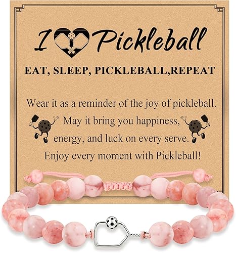 Sereney Regalos de pickleball para mujeres, accesorios de pulsera de pickleball, joyería como regalo de Navidad para amantes del picklebal, pulsera