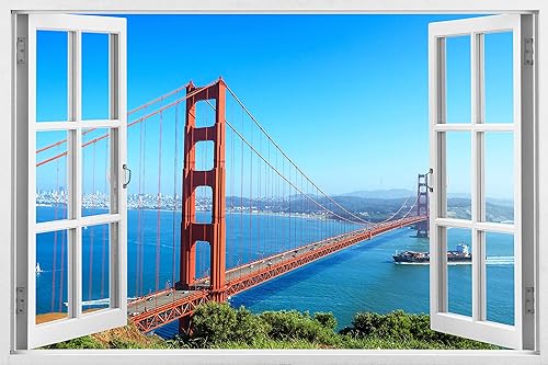 Miniatura 9 de Mi Alma Calcomanías de pared de vinilo extraíbles 3D, diseño de marco de ventana, amplia variedad de vistas realistas, fáciles de aplicar, despegar