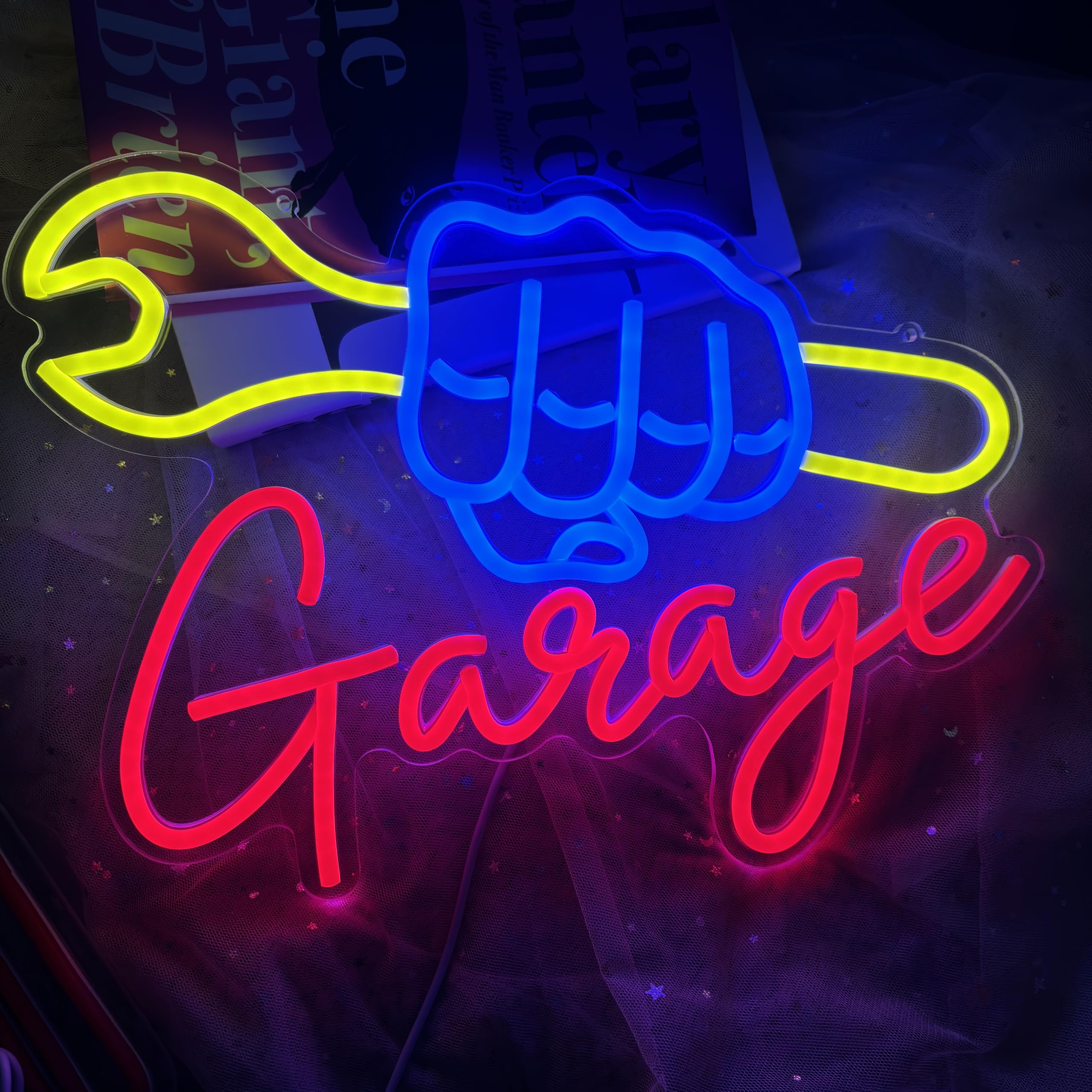 Panneau néon de garage personnalisé, plaque néon de garage, décoration murale pour garage, décoration murale de garage