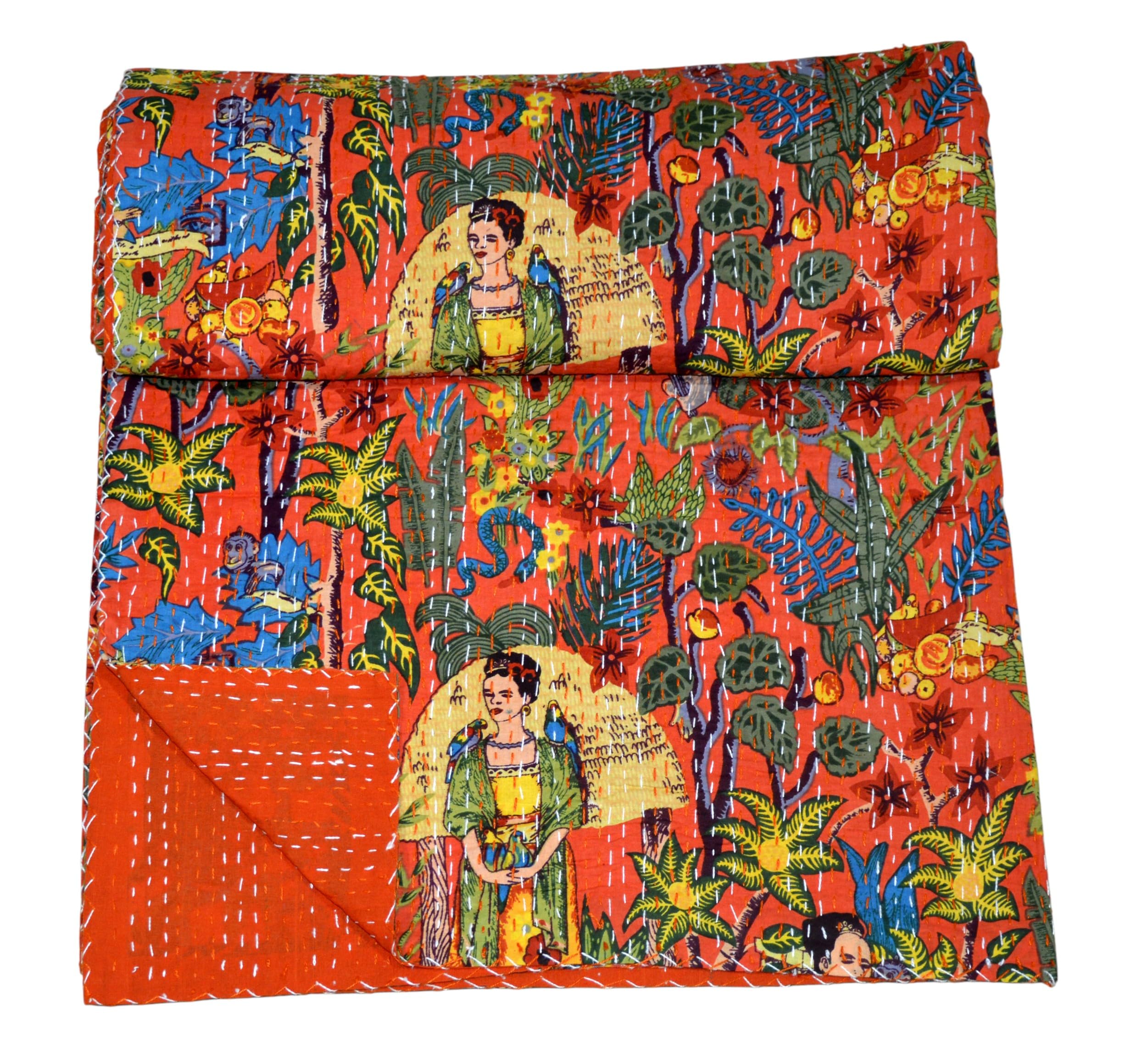 Bawełniana kołdra wyprodukowana w Indiach, indiańskie narzuty z bawełny queen size, kołdra bawełniana king size, ręcznie robione bawełniane kołdry boho