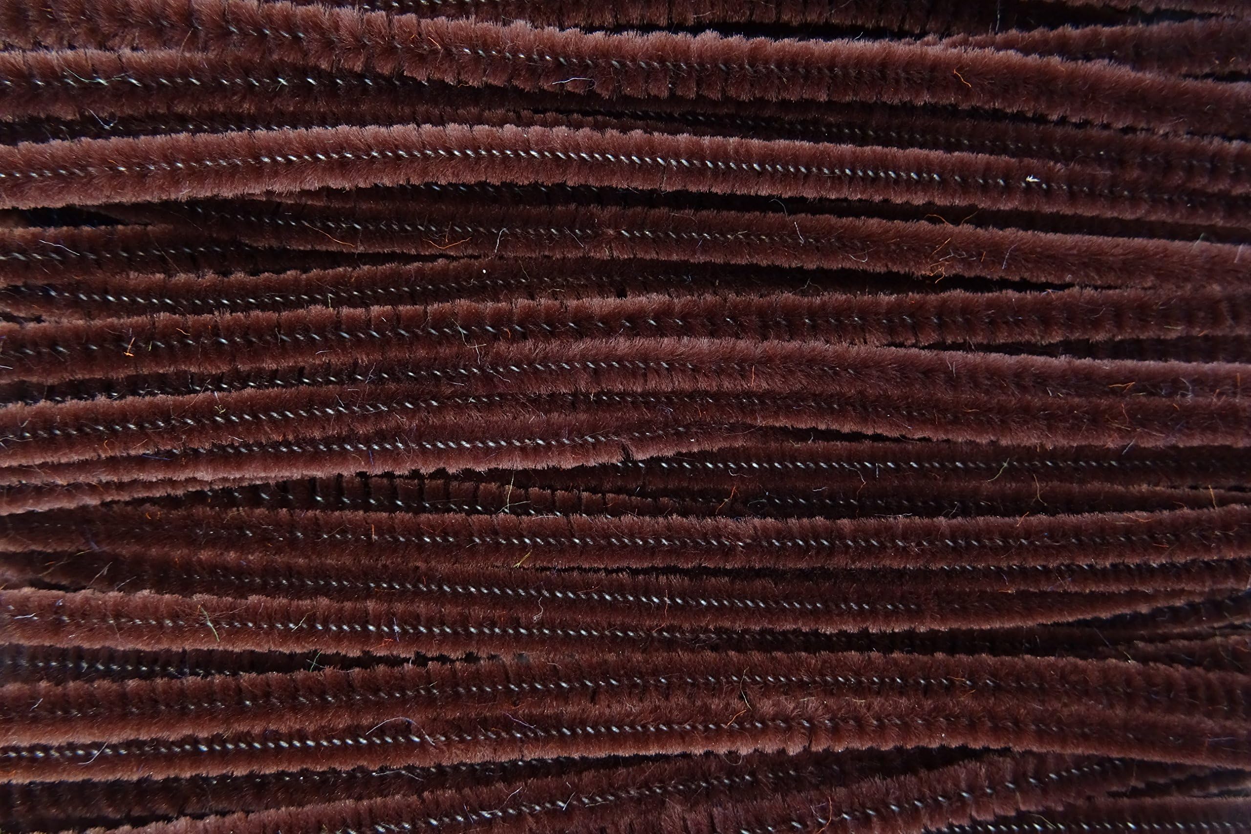 100 x Dark Brown Chenille Stems Craft Pipe Cleaners - Size 6" / 15cm Length - a2bsales