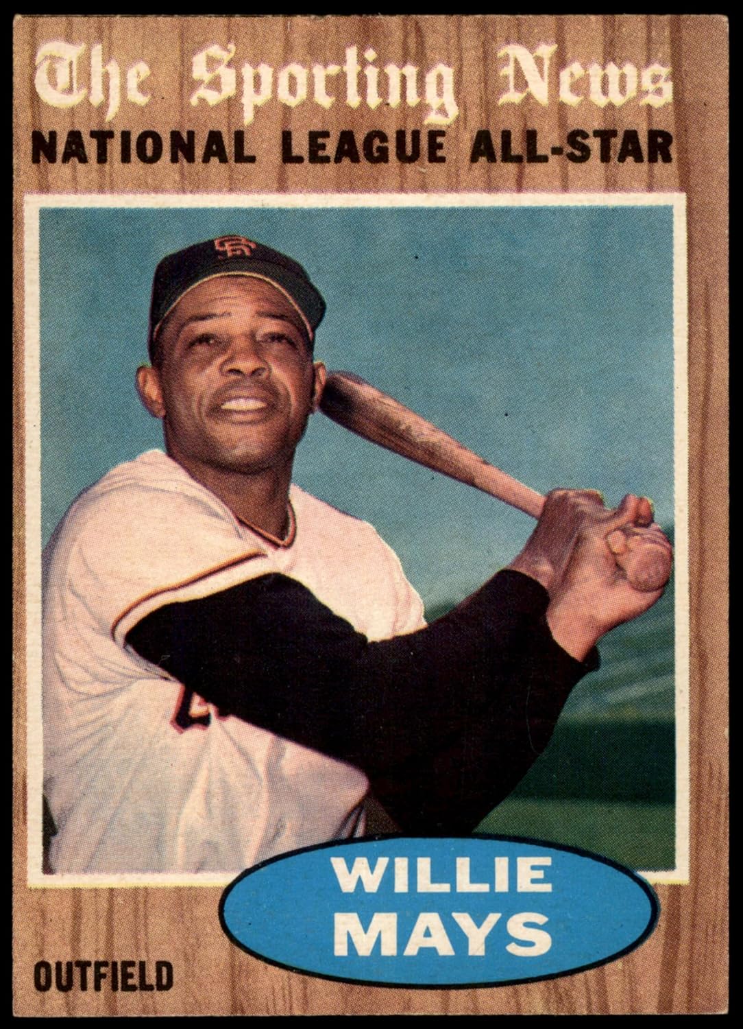 1962 Topps #395 All-Star Willie Mays San Francisco Giants (Baseball Card) VG/EX Giants