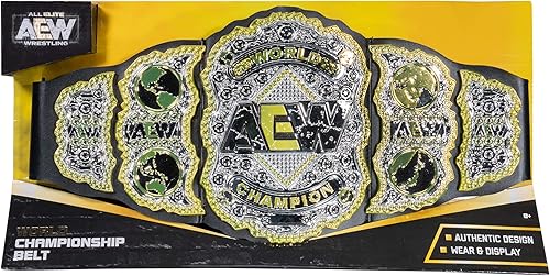 Miniatura 3 de All Elite Wrestling Cinturón del Campeonato del Mundo AEW - Cinturón de título de diseño auténtico para juegos de rol, desgaste y exhibición