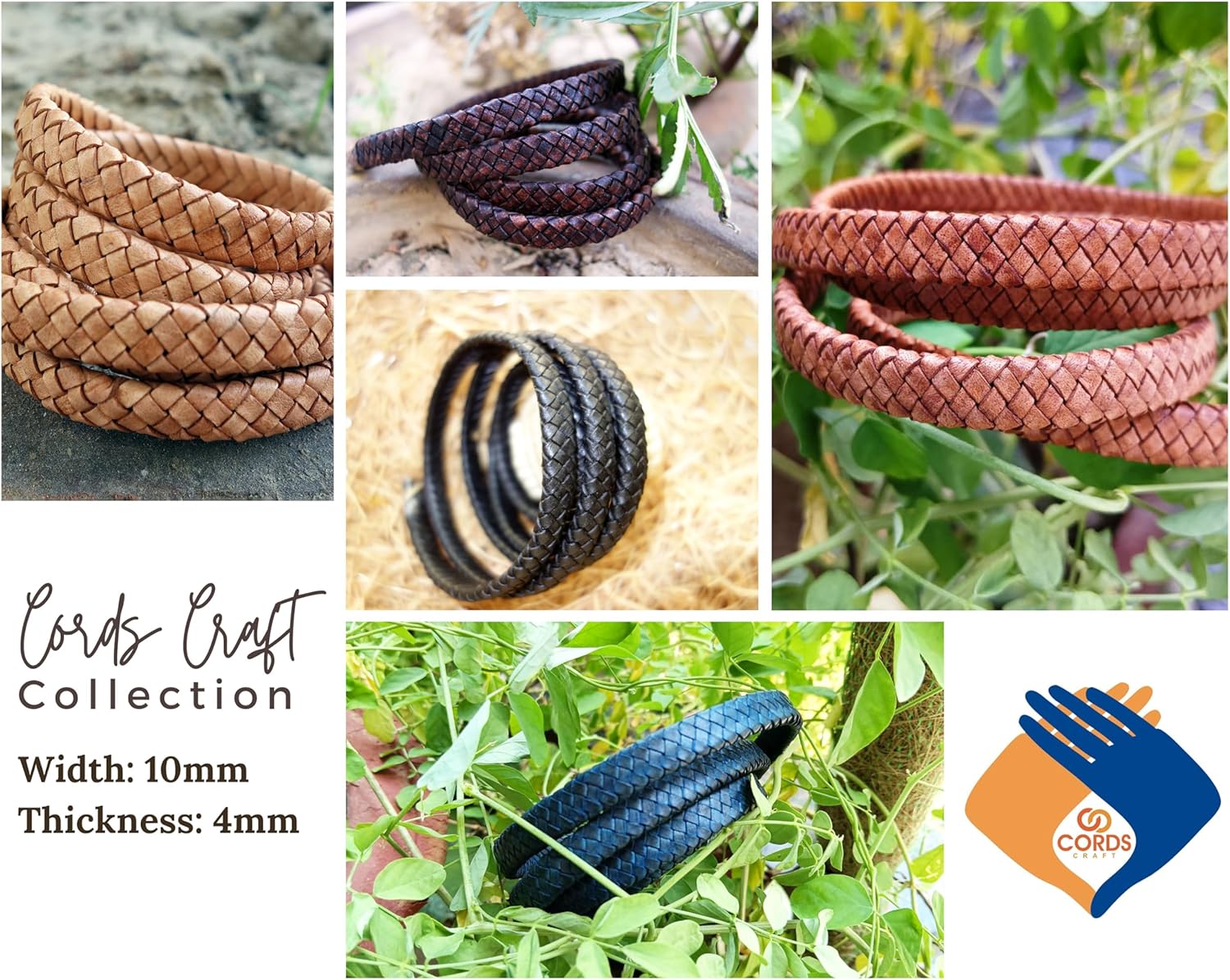 Braided Leather Cords Flat for Jewelry Making, 10x4mm Flat Leather Braided Cords for Bracelet, Necklaces, Wraps, Crafts & Hobby Projects, Vintage Dark Brown Color, Roll of 1 Meters - Image 8