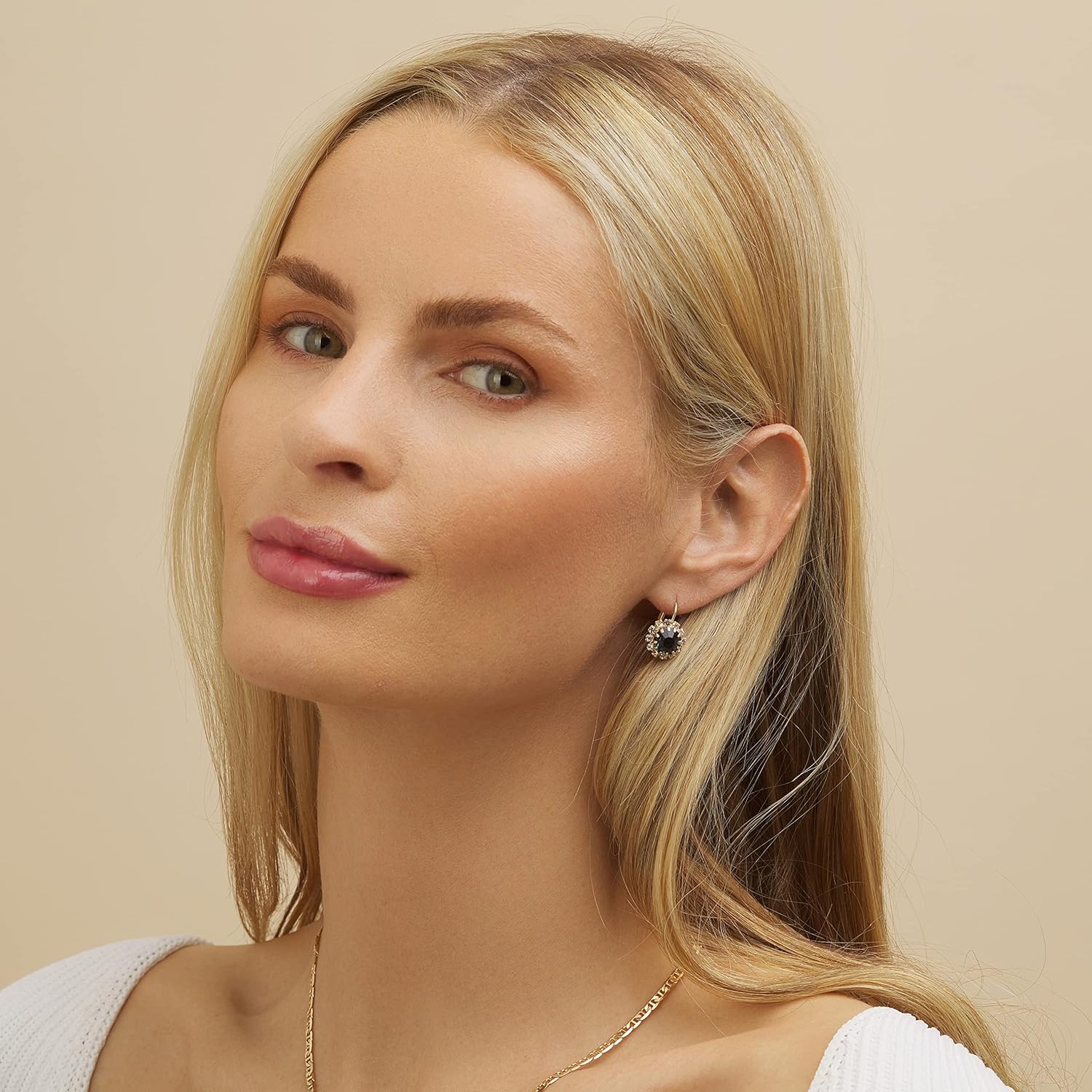 Brazel 18K Gold Plated Crystal Flower Earrings for Women - Image 2