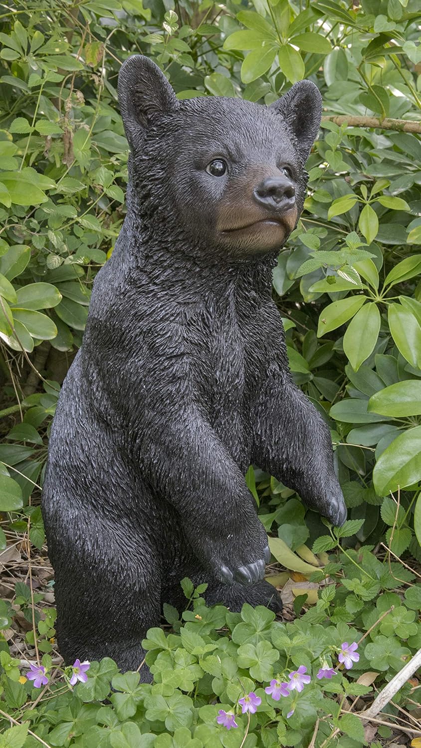 Hi-Line Gift Ltd Black Bear Cub Standing Statue