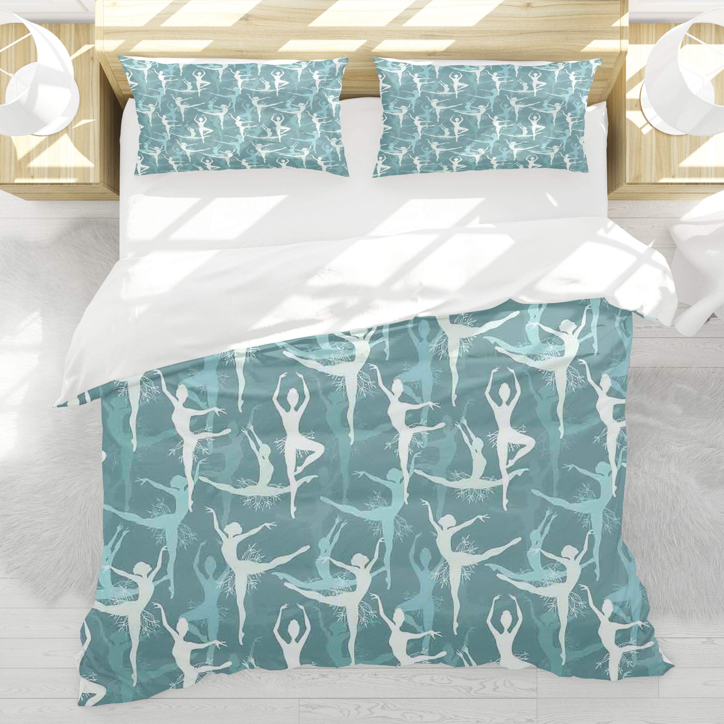 Housse de couette 220x240 danseurs aux finitions soignées style Art Déco