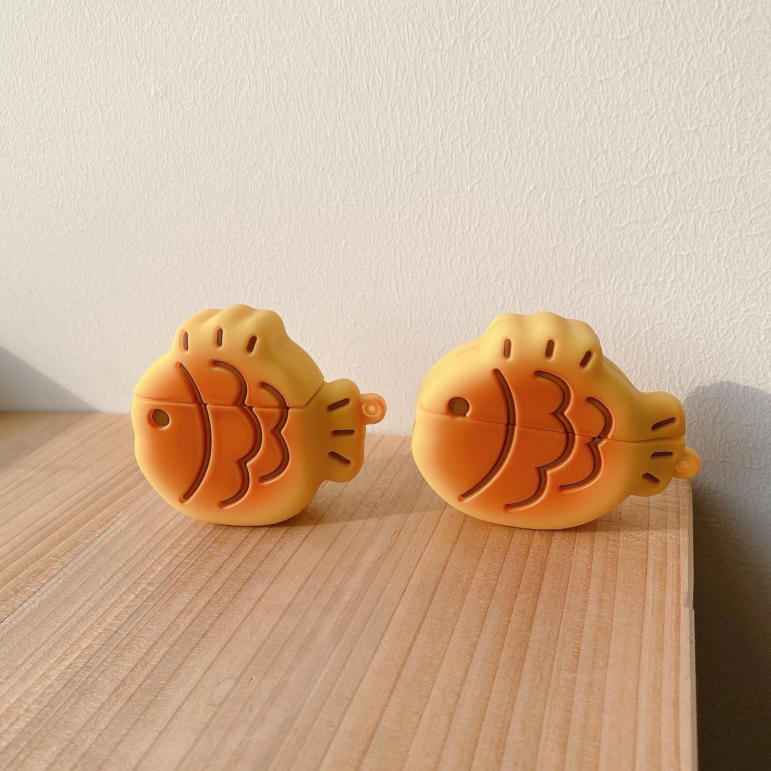 Earphone Case for AirPods Pro/Pro 2, Cute Creative Taiyaki Fish Cookie Shape Soft TPU Silicone Case, Lucky Taiyaki Food Biscuit AirPods Pro 2 Cover Protective Skin Protector
