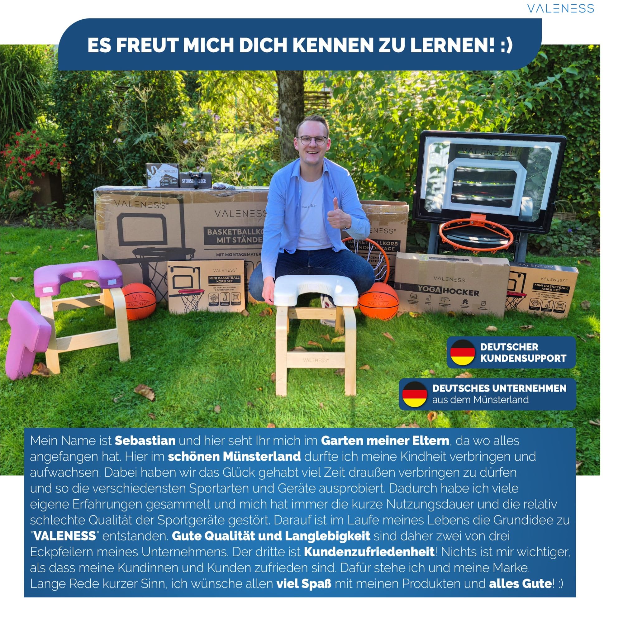 VALENESS® NEU Sprossenwand aus Holz mit Klimmzugstange, Dip-Station & 2 Turnringen – höhenverstellbar, für Erwachsene & Kinder – Kletterwand Indoor fürs Kinderzimmer & Home Gym, bis 150 kg