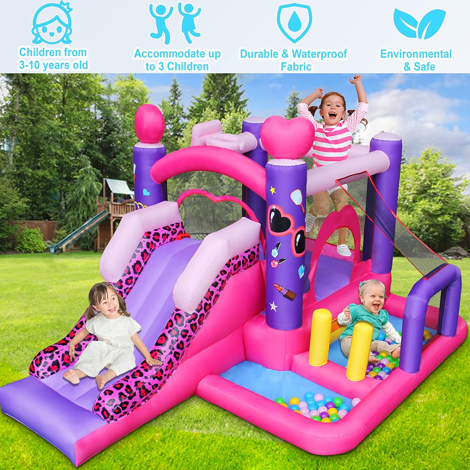 Buy 1 get 1 RETRO JUMP Inflatable Bounce House, 6-in-1 Jump & Slide Bouncy House for Kids Outdoor W / Large Ball Pit, Princess Bounce House with Blower for Girls Party - Carry Bag, Repair Kit, Stakes Included Black Friday - 70% OFF RETRO JUMP Inflatable Bounce House, 6-in-1 Jump & Slide Bouncy House for Kids Outdoor W / Large Ball Pit, Princess Bounce House with Blower for Girls Party - Carry Bag, Repair Kit, Stakes Included