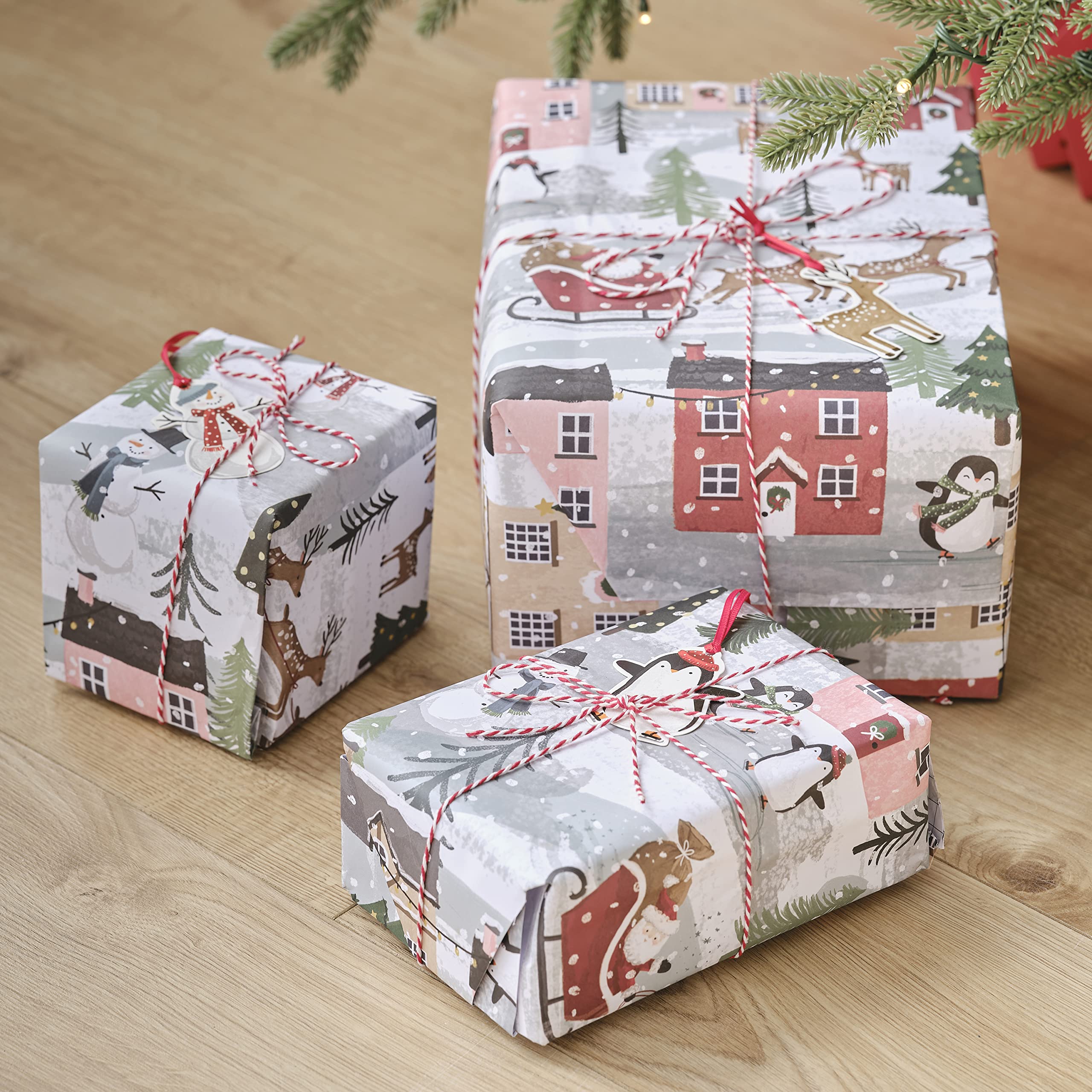 Ginger RayChristmas Scene Wrapping Paper with Tags