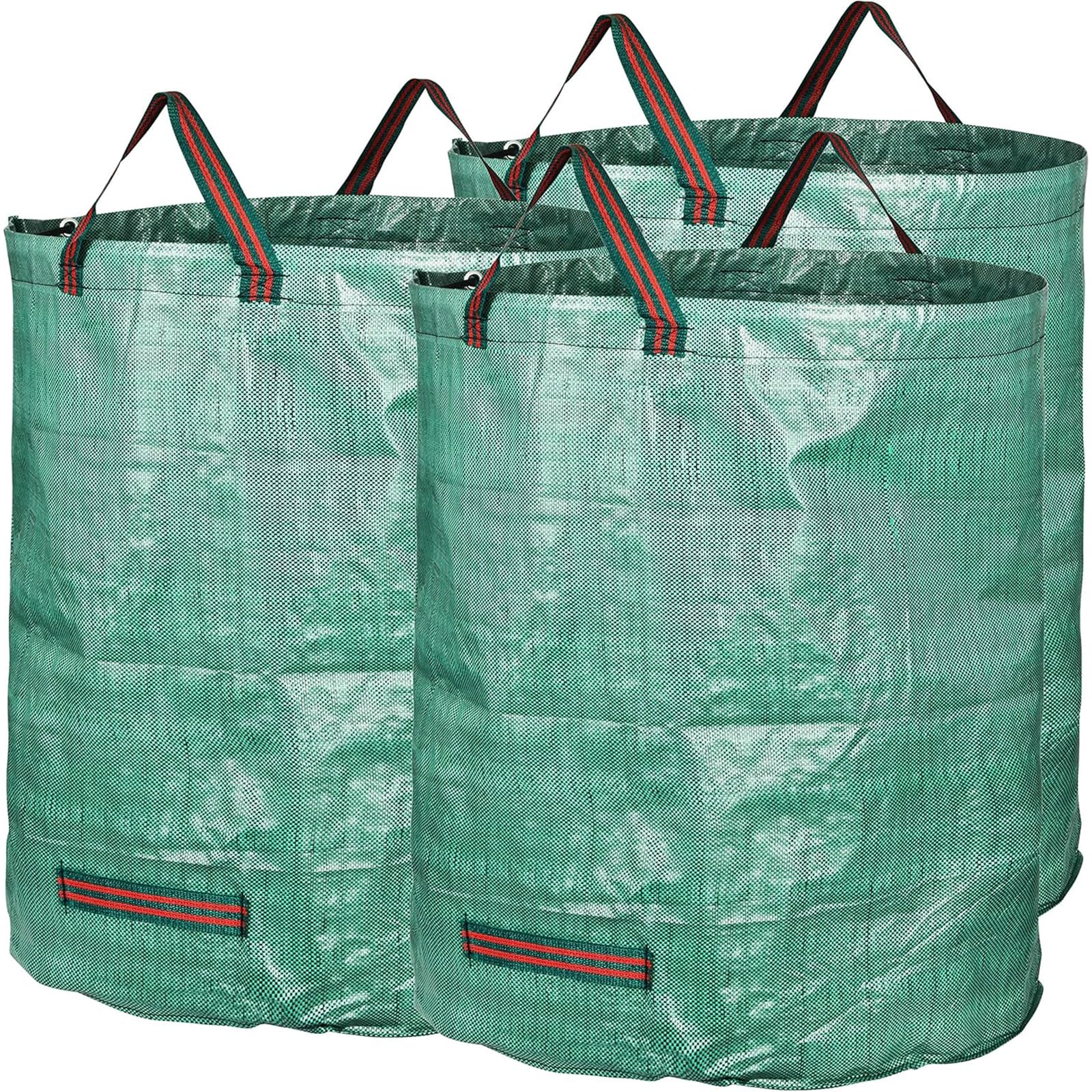 Lot de 4 sacs à déchets de jardin réutilisables – Sacs à feuilles de 50 litres avec 4 poignées pour tonte de pelouse et de jardin, mauvaises herbes, débris végétaux – Lot de 4 sacs poubelle
