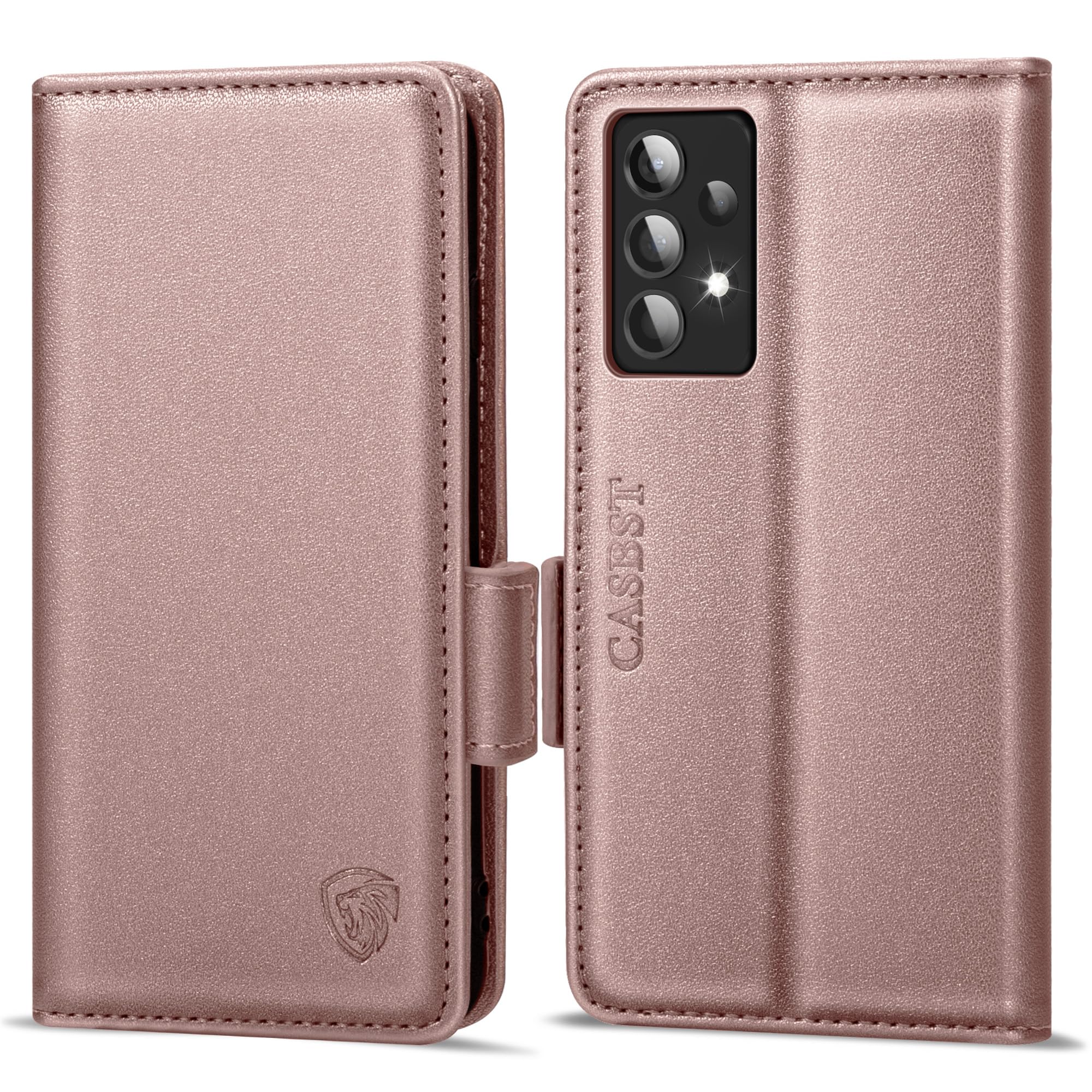 CASBST Handyhülle für Samsung Galaxy A50/A30S Hülle, Premium Leder Schutzhülle Klappbar für Samsung Galaxy A50 Flip Case mit Kartenfach Ständer Magnet Klapphülle für Samsung A50 Hülle (Schwarz)