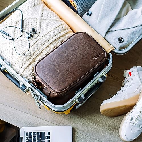 Miniatura 7 de Elviros - Bolsa para artículos de aseo personal para hombre, resistente al agua, organizador de artículos de aseo personal para viajes largos, de