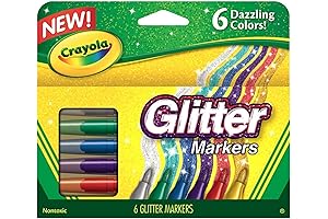Crayola Glitter Markers 6 Pack: Shimmering Art for Budding Young Artists