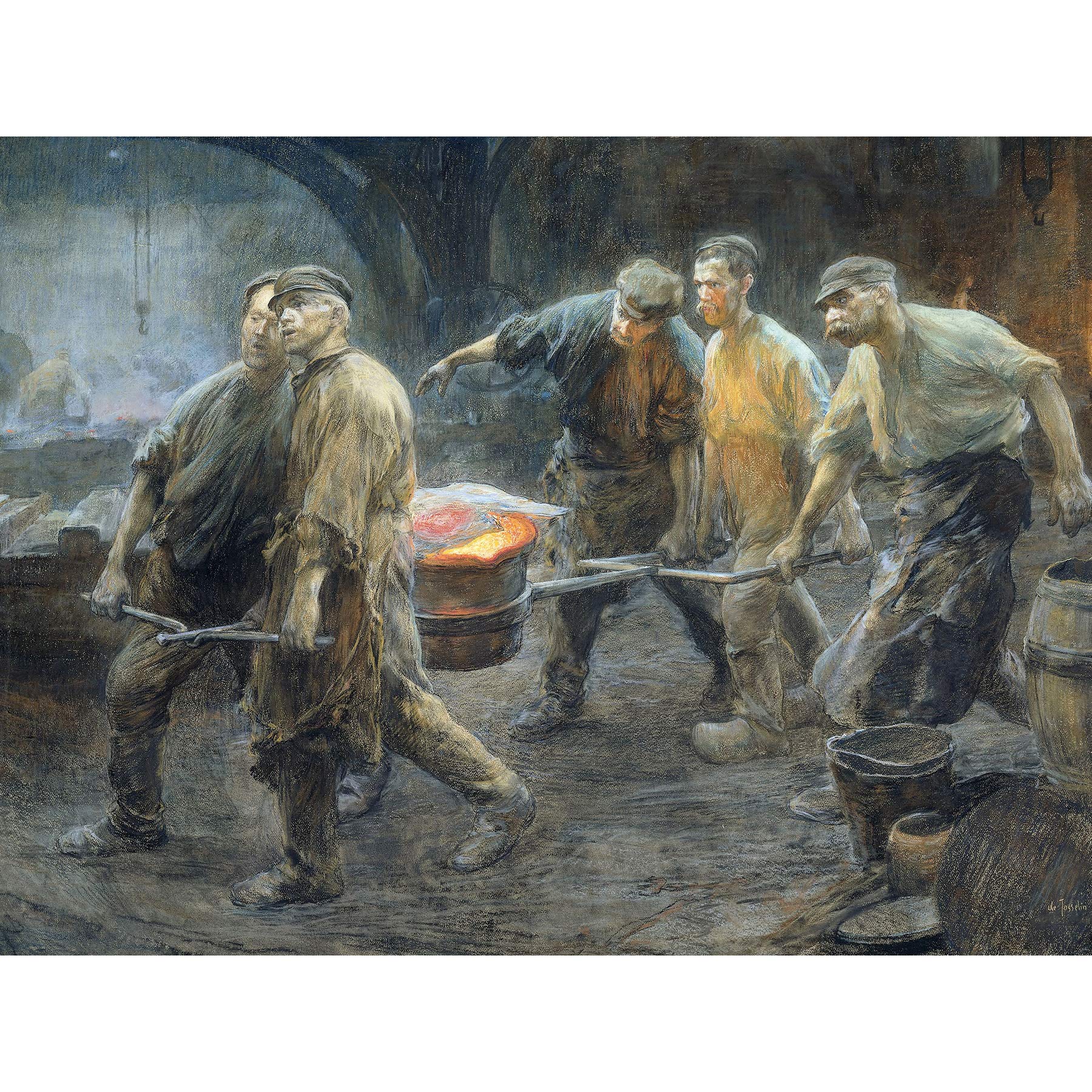 Artery8 Josselin De Jong Interior Iron Foundry Painting Premium Wall Art Canvas Print 18X24 Inch