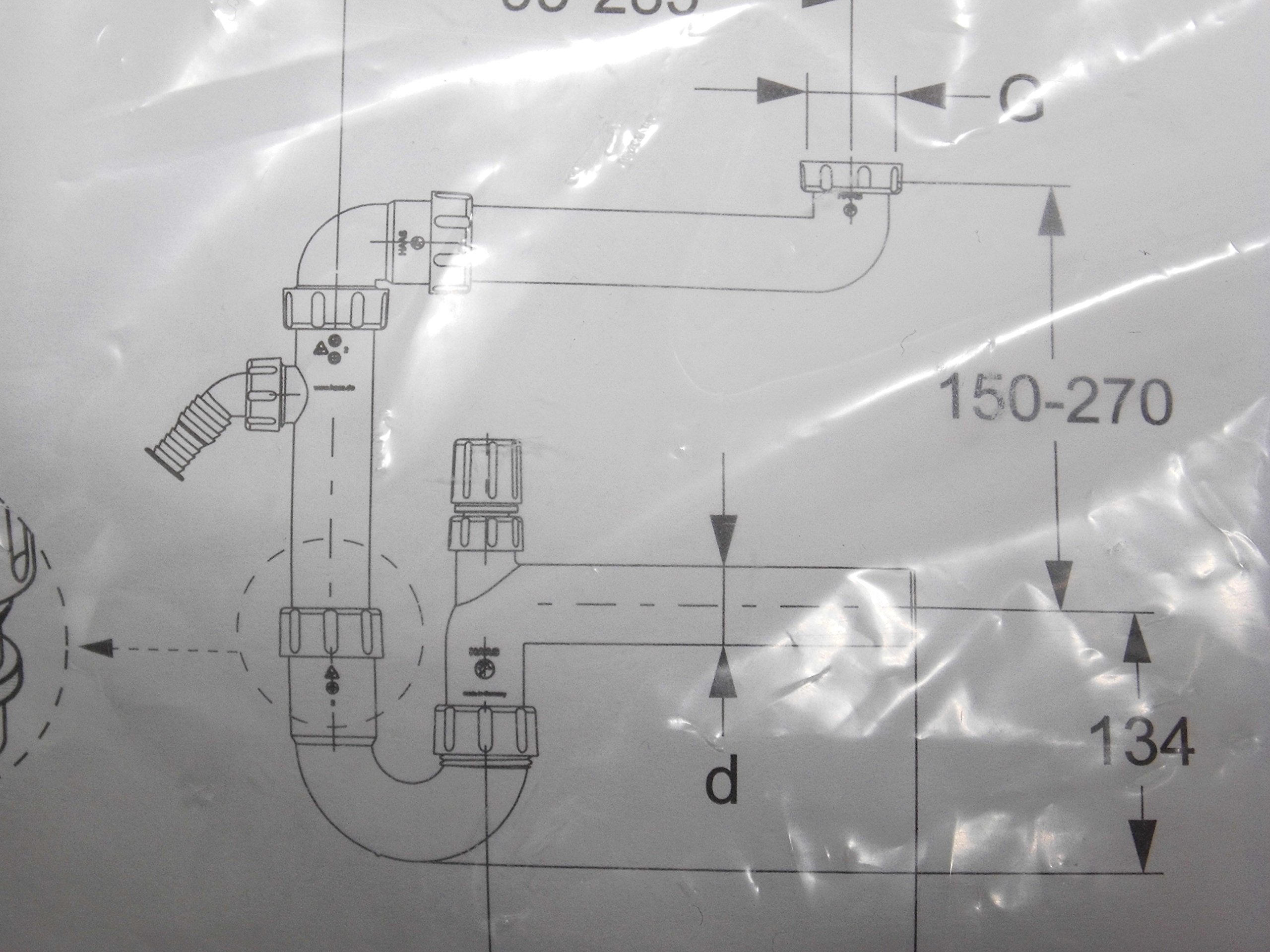 'Haas Sifone salvaspazio 2615, 11/2, DN 40, con attacco e aeratore
