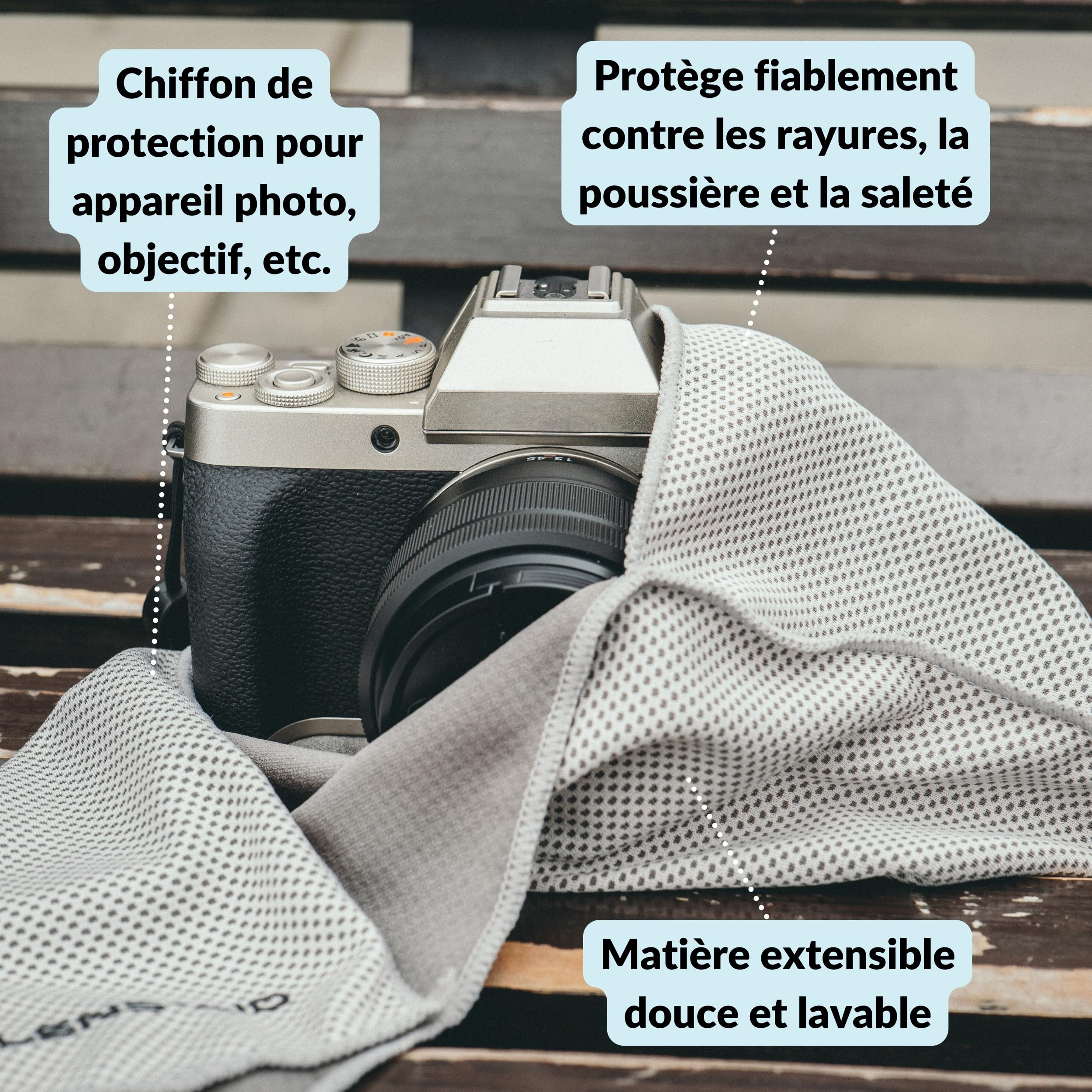 Pochette pour Appareil Photo LENS-AID, Sac pour Reflex Numérique, Gris, M (19 x 16 cm)