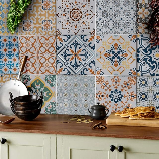 24 Kitchen Bathroom Tile STICKERS For Fireplace Wall 15cm 6" Square Tiles Transfers Decals