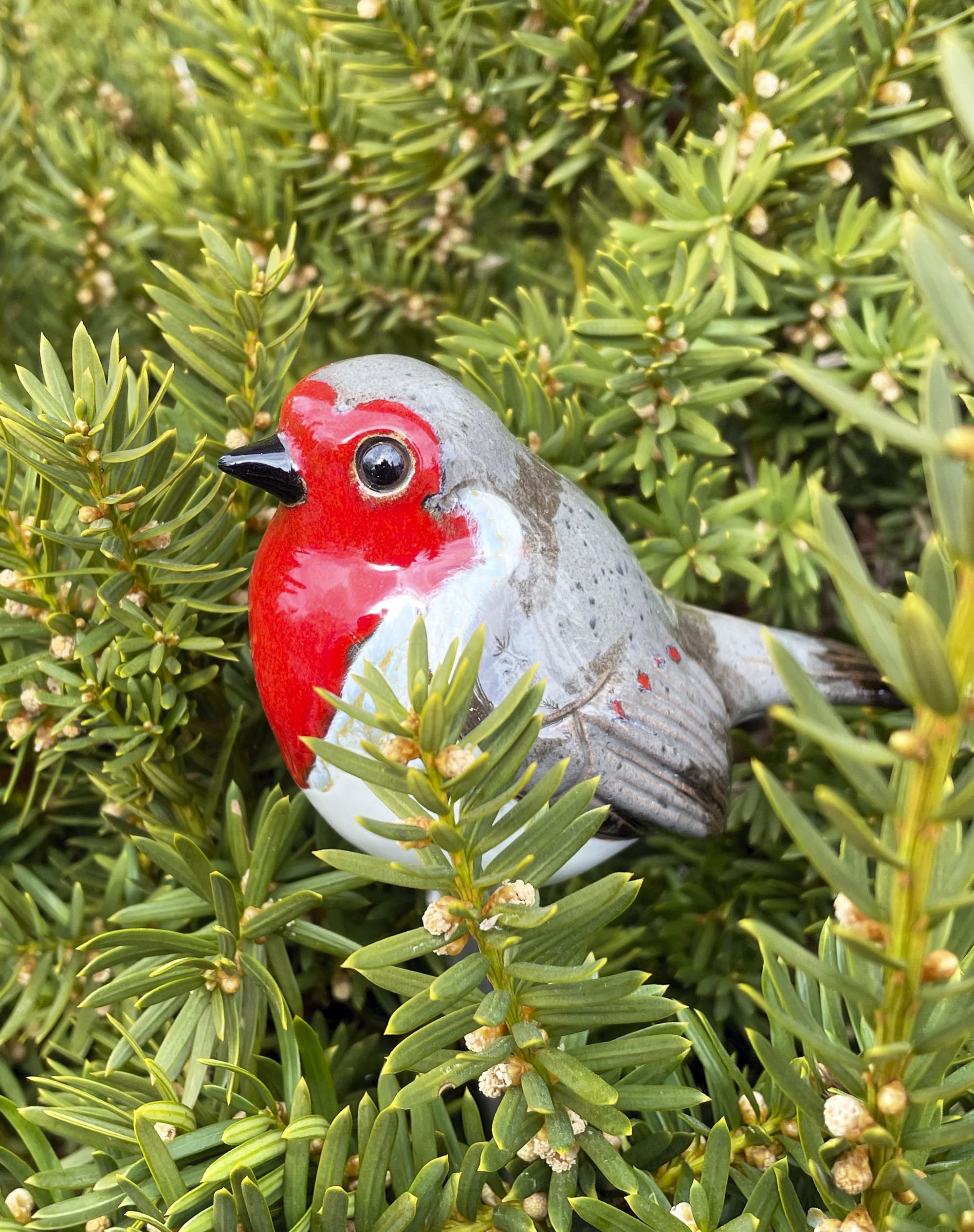 Decoration Jardin Exterieur Statue en Céramique - Deco Extérieur - Figurines pour Jardin - Faite à la Main, Résistant au Gel, Cadeau Unique pour Les jardiniers