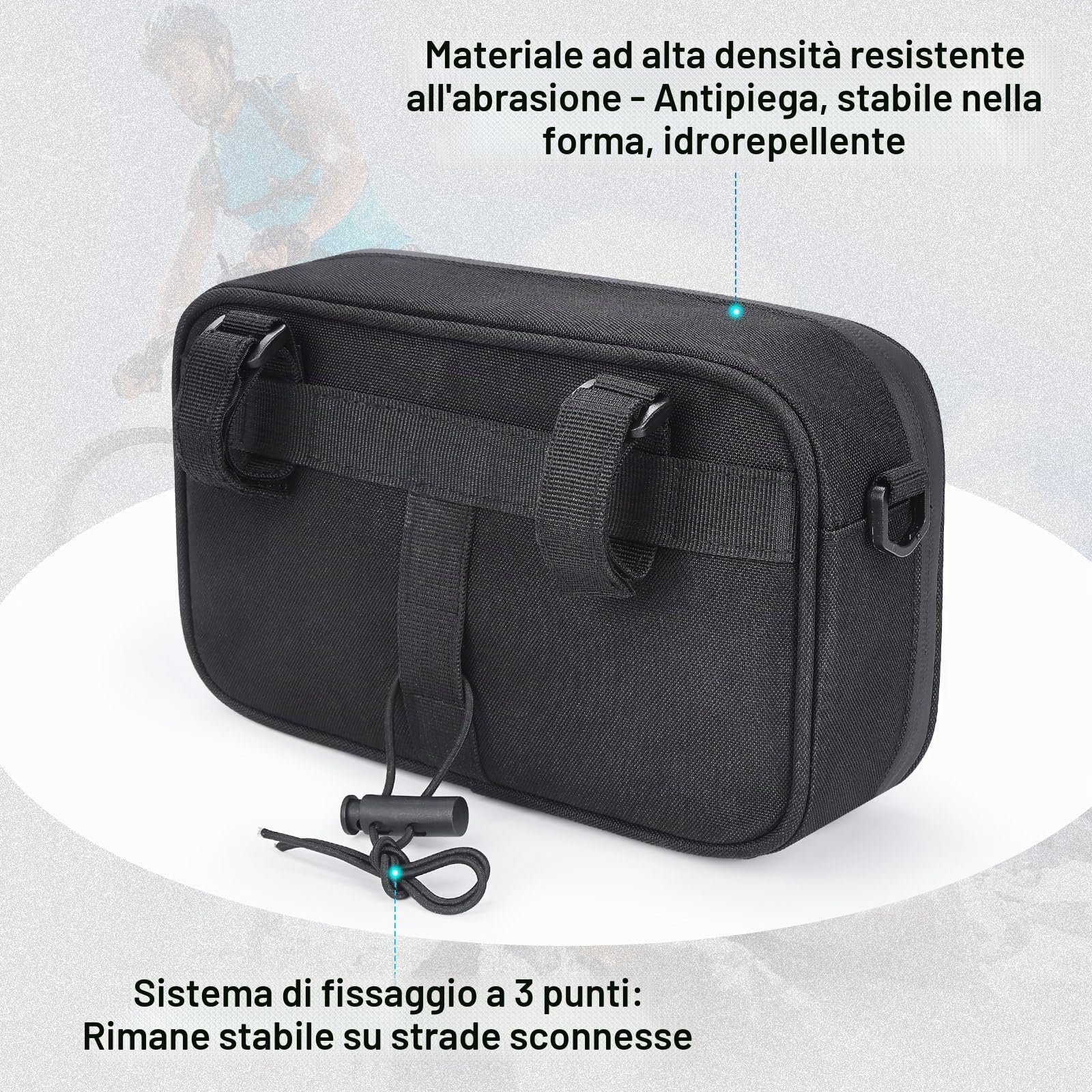 GXCROR Borsa da manubrio per bicicletta, borsa anteriore Magic Tape