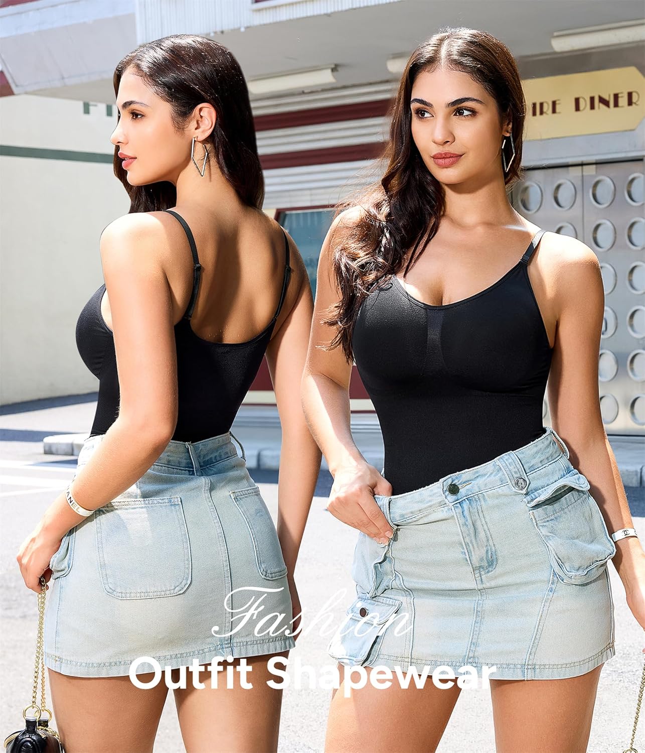 Nebility Shapewear Bodysuit for Women Tummy Control Body Suit Seamless Full Body Shaper Mid Thigh Shorts - Image 5