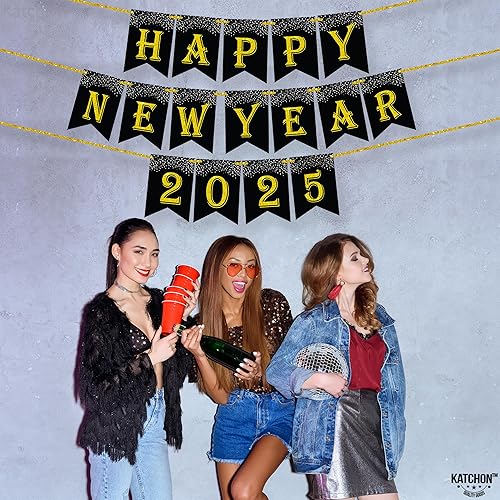 Miniatura 9 de Banner de Feliz Año Nuevo 2021 - Tamaño grande sin bricolaje | Brillo real | Suministros de fiesta de Año Nuevo 2021 | Feliz Año Nuevo 2021 |