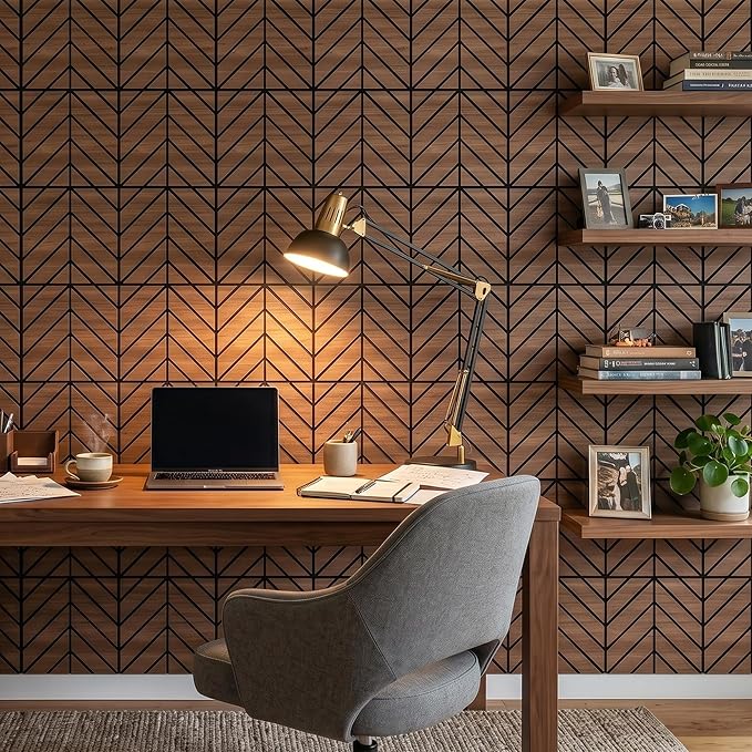 Paneles Acústicos de Pared, 16 unidades, PVC Madera miniatura 7