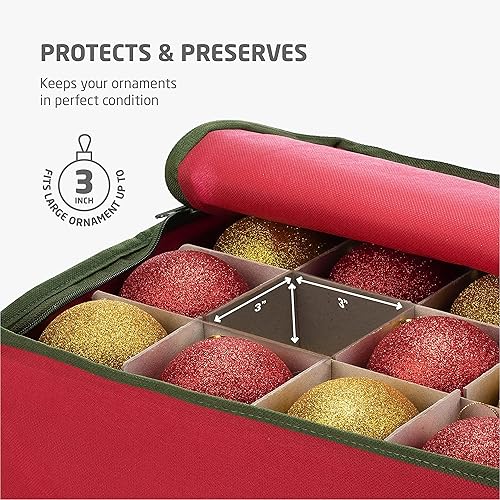 Vista 22 de ZOBER - Caja grande para guardar adornos navideños, con capacidad para 54 adornos y separadores, recipientes de tela no tejida y duraderos