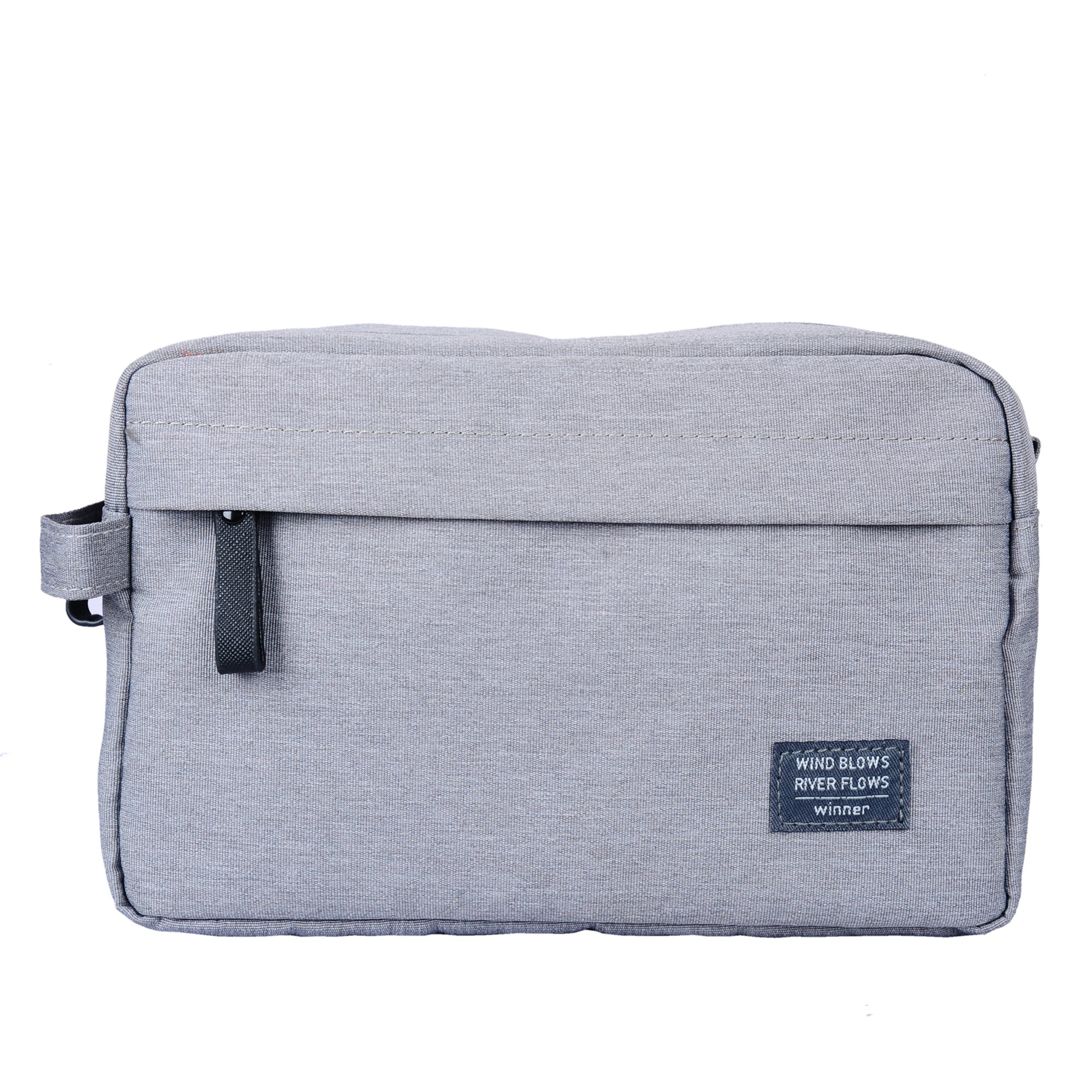 Travel Makeup Bag Toiletry Organizer Bag Waterproof Small Portable Shaving Dopp Kit Bag for Men Women (Grey)