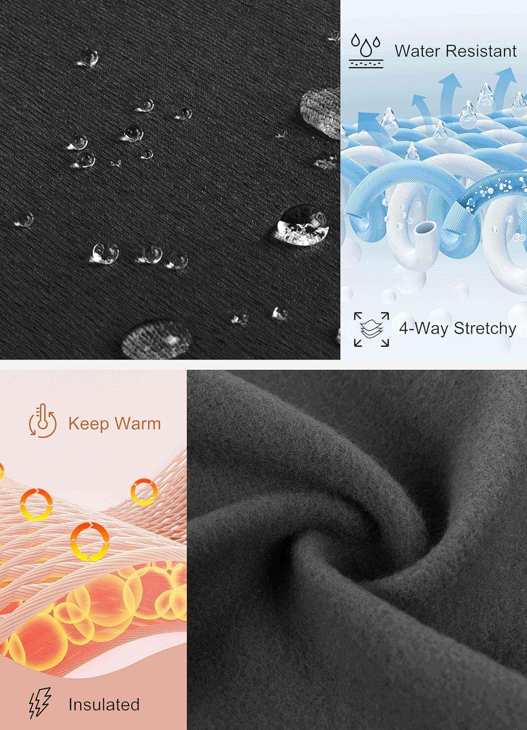 G Gradual Women's Fleece Lined Winter Leggings with Pockets Water Resistant High Waisted Thermal Warm Pants Running Hiking - Image 5