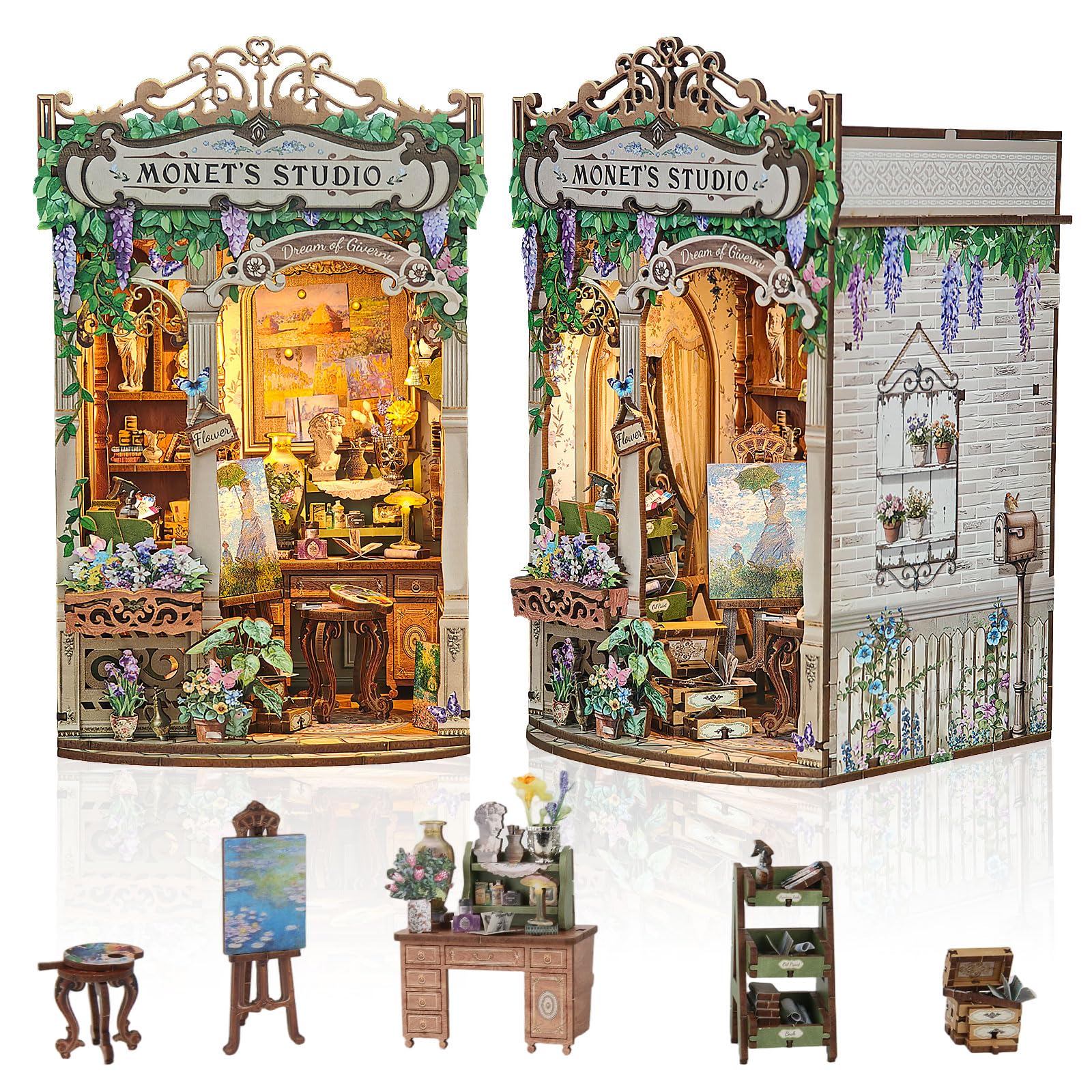 Amazon.com: Monet's Studio Book Nook Kit with LED Light & Dust
