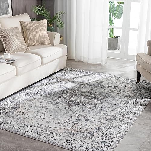 Miniatura 1 de Syalife Alfombra vintage lavable, alfombra de sala de estar con parte trasera antideslizante, alfombra de interior envejecida que no desprende