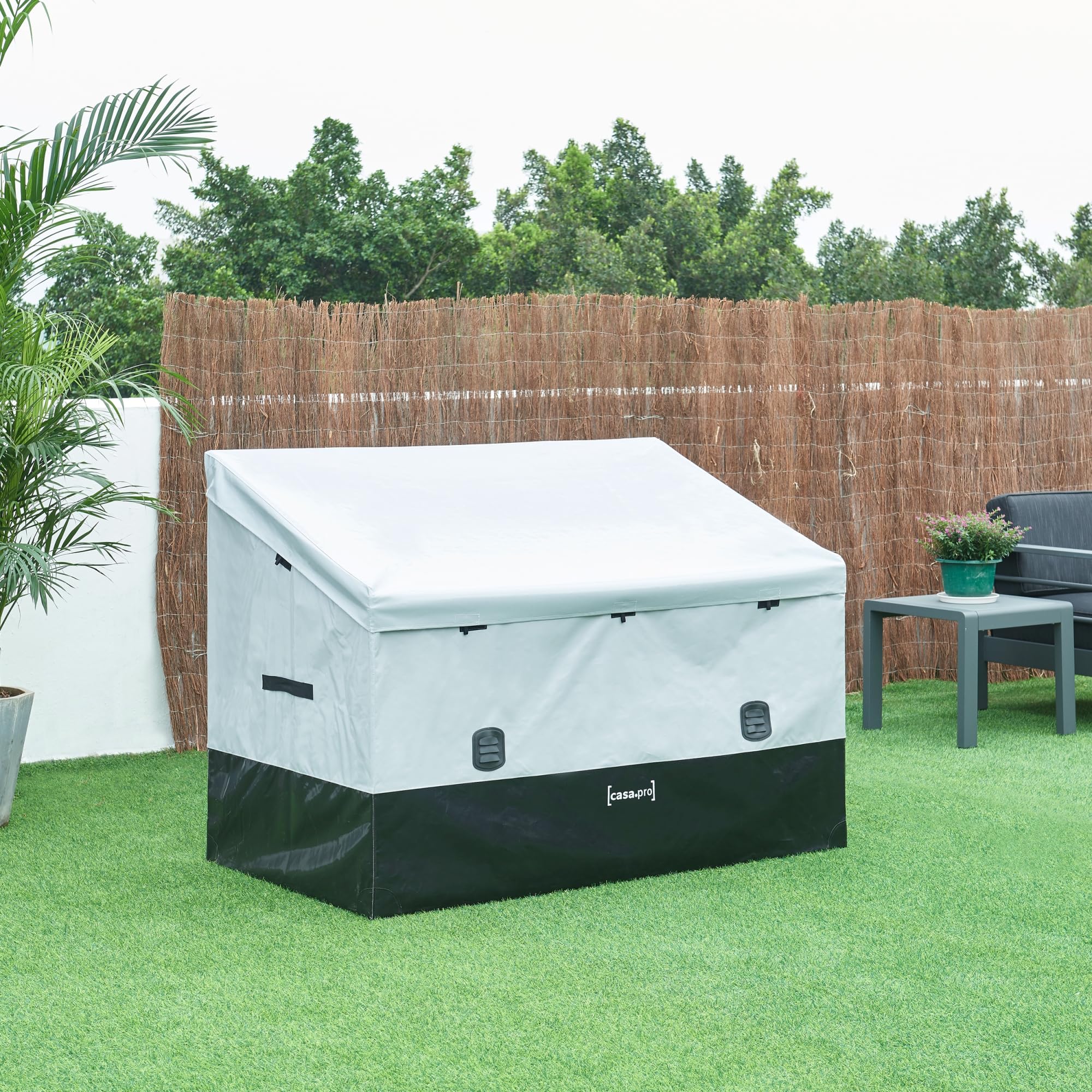 casa.pro Baule da Esterno Impermeabile 850 L Grigio/Nero