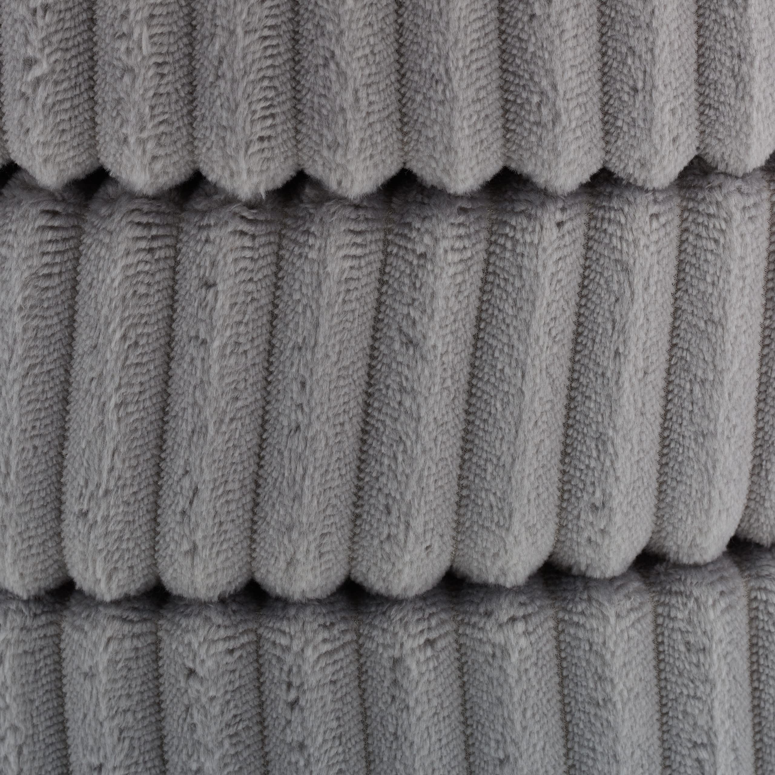 Relaxdays Pouf Contenitore Rotondo, Sgabello Poggiapiedi Imbottito, in Stoffa di Velluto, 43,5x41 cm, Grigio e Dorato