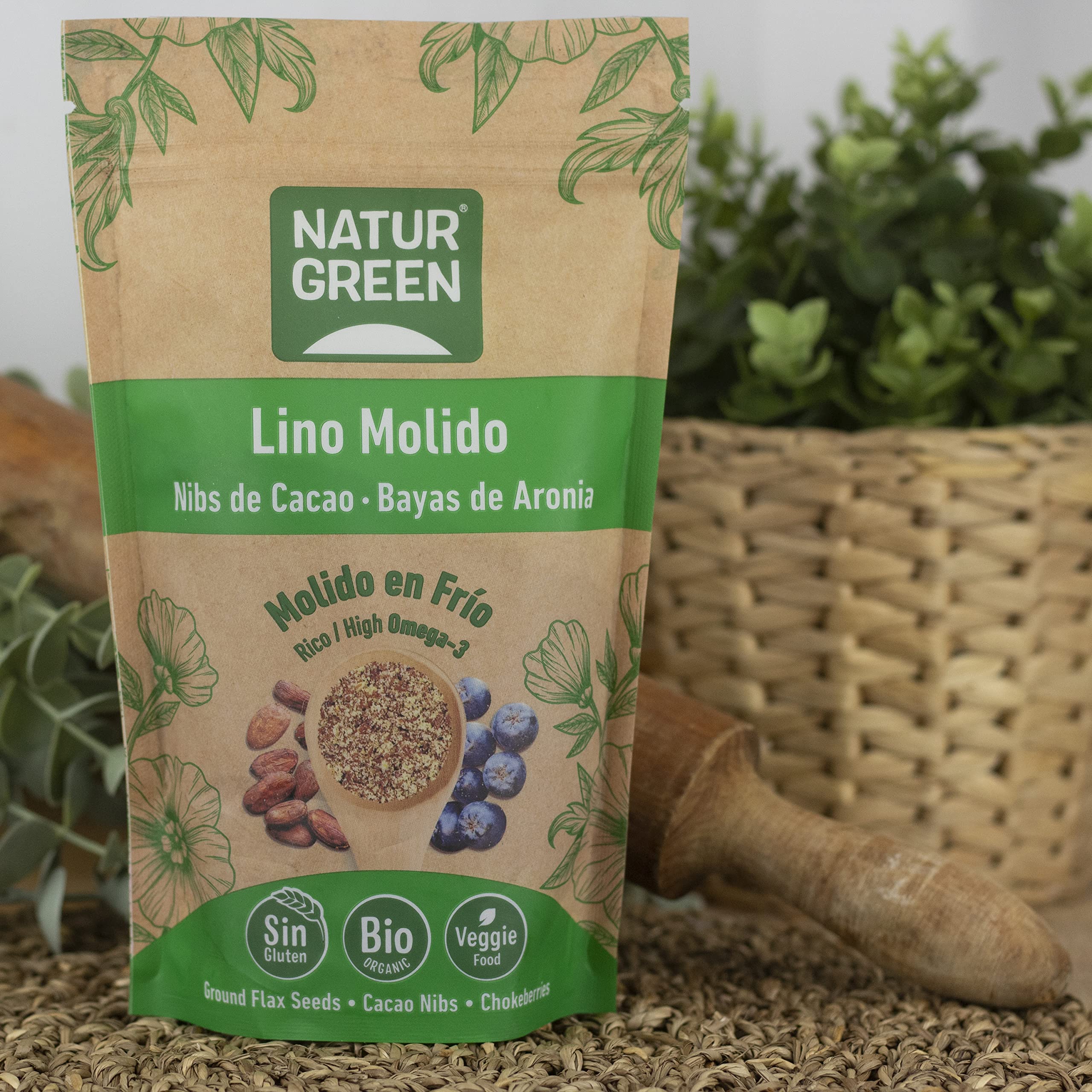 Lino Molido, Nibs de Cacao y Aronia Bio 225 g